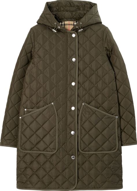 Burberry Roxby Quilted Hooded Long Jacket 